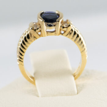 14 K Y Oval Blue Sapphire ring 11