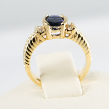 14 K Y Oval Blue Sapphire ring 12