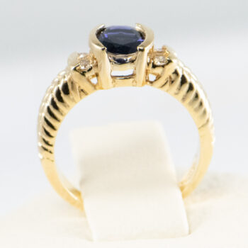 14 K Y Oval Blue Sapphire ring 13