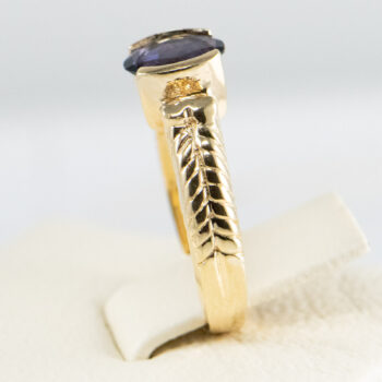 14 K Y Oval Blue Sapphire ring 15