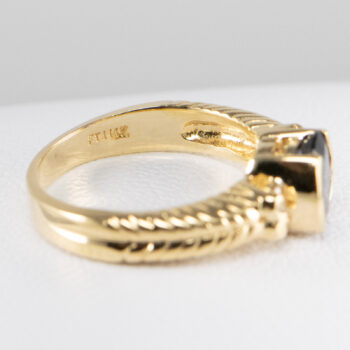 14 K Y Oval Blue Sapphire ring 16