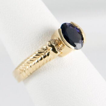 14 K Y Oval Blue Sapphire ring 6