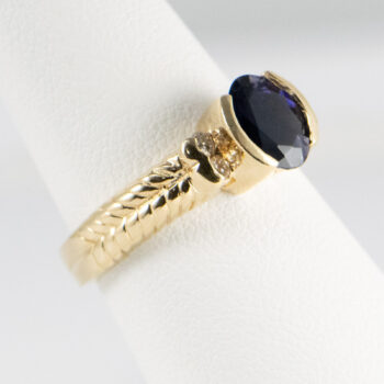 14 K Y Oval Blue Sapphire ring 7