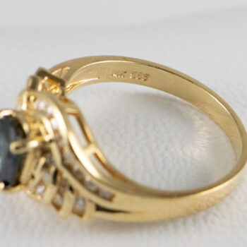 14 K Y Oval Sapphire and Dias Ring 1