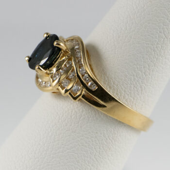 14 K Y Oval Sapphire and Dias Ring 12