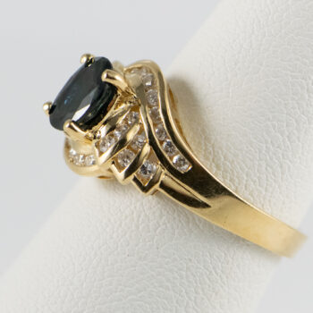 14 K Y Oval Sapphire and Dias Ring 13