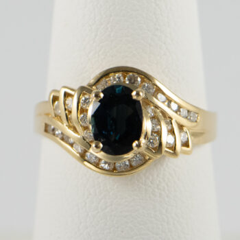 14 K Y Oval Sapphire and Dias Ring 2