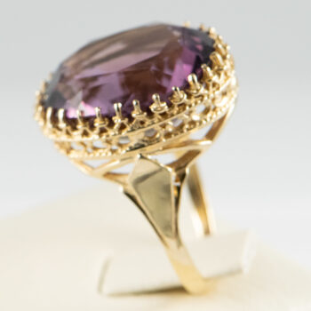 14 K Y Large Oval Amethyst Lds Ring 4