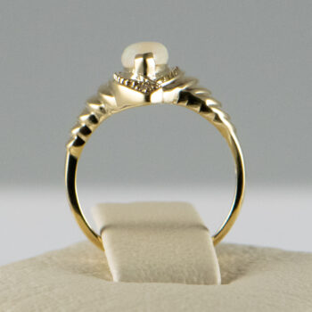 14 K Y Marquise Opal Ring with two Diamonds 2