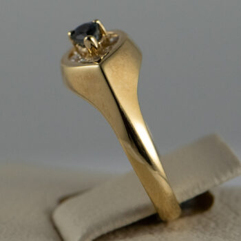 14 K Y Ring with Pear Shape Sapphire 15