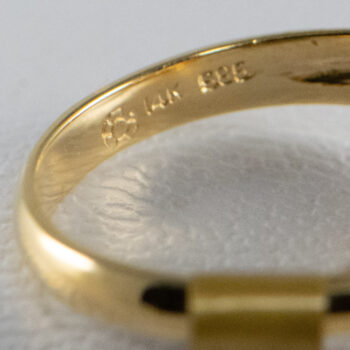 14 K Y Ring with Pear Shape Sapphire 16