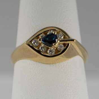 14 K Y Ring with Pear Shape Sapphire 3
