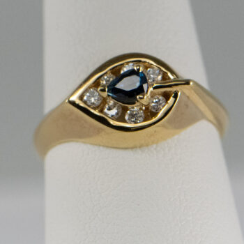 14 K Y Ring with Pear Shape Sapphire 4