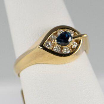 14 K Y Ring with Pear Shape Sapphire 7