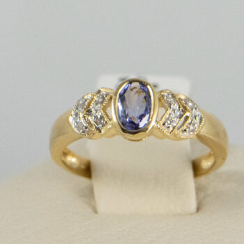 14 K Y Tanzanite and Diamond Lds Ring 6