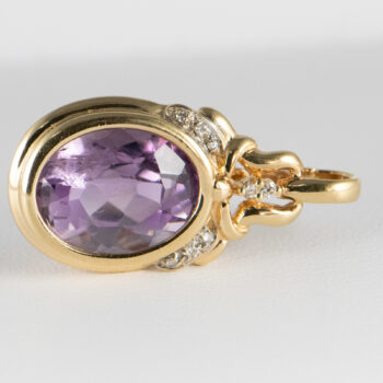 14 K Y G Large Amethyst Pendant Enhancer 10