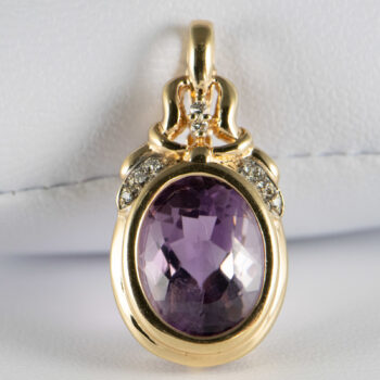 14 K Y G Large Amethyst Pendant Enhancer 2