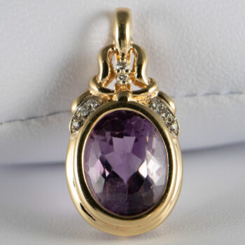 14 K Y G Large Amethyst Pendant Enhancer 3