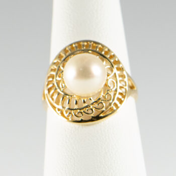 14 K Yellow Cultured Pearl R Ing 1