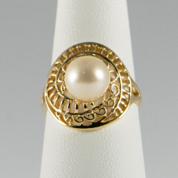 14 K Yellow Cultured Pearl R Ing 2