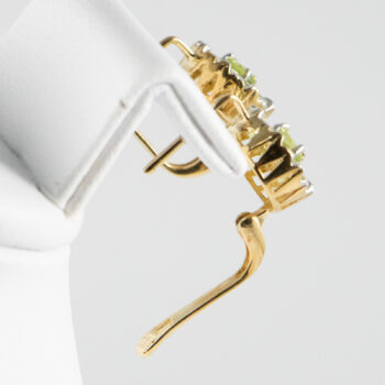 14 K Yellow G Peridot Round Stones Earrings 10