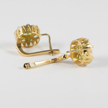 14 K Yellow G Peridot Round Stones Earrings 11