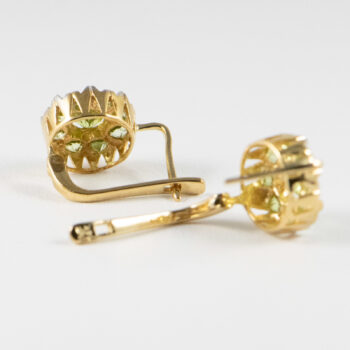 14 K Yellow G Peridot Round Stones Earrings 12