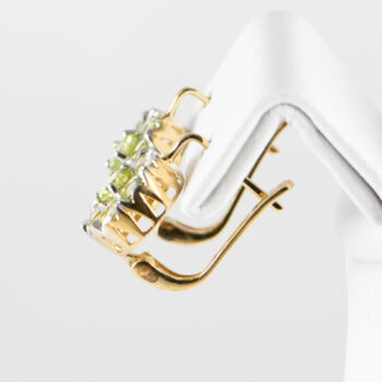 14 K Yellow G Peridot Round Stones Earrings 7