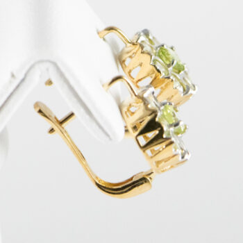 14 K Yellow G Peridot Round Stones Earrings 8