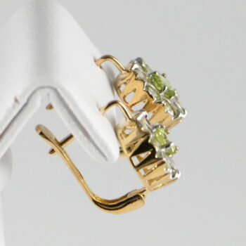 14 K Yellow G Peridot Round Stones Earrings 9