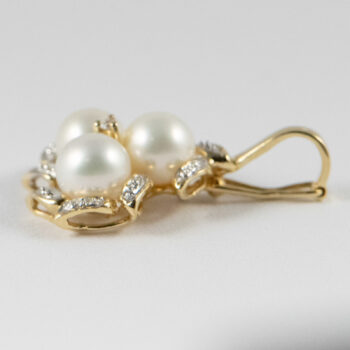 14 K Yellow G Pearls and Diamonds Pendant Enhancer 5