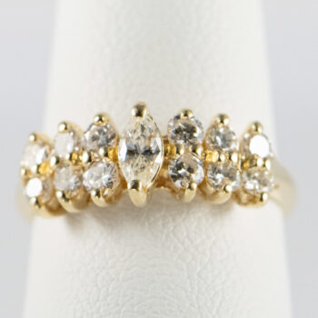 14 K Yellow Gold Marquise and Diamonds Ring 1