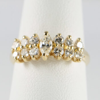 14 K Yellow Gold Marquise and Diamonds Ring 2