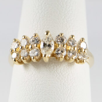 14 K Yellow Gold Marquise and Diamonds Ring 5