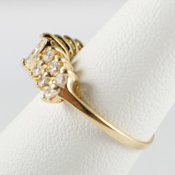 14 K Yellow Gold Marquise and Diamonds Ring 7