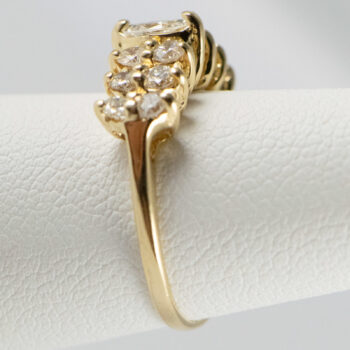 14 K Yellow Gold Marquise and Diamonds Ring 8