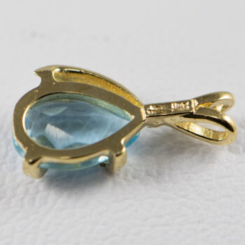 14 K Yellow Gold Pear Shape Aquamarine Pendant 10
