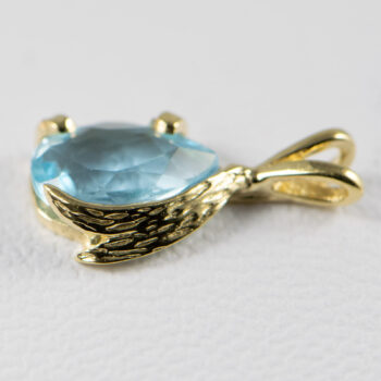 14 K Yellow Gold Pear Shape Aquamarine Pendant 4