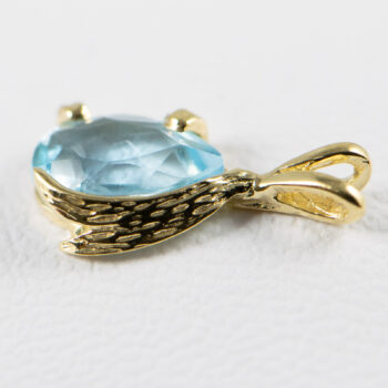 14 K Yellow Gold Pear Shape Aquamarine Pendant 5