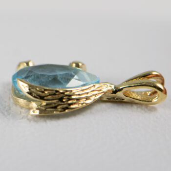 14 K Yellow Gold Pear Shape Aquamarine Pendant 6