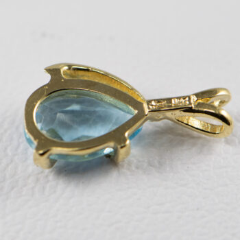 14 K Yellow Gold Pear Shape Aquamarine Pendant 9