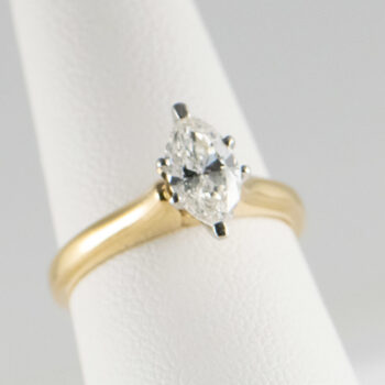 14 K Yellow Gold and Platinum Marquise Diamond 50 CT Solitary 1