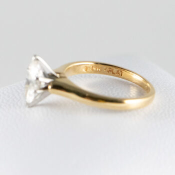 14 K Yellow Gold and Platinum Marquise Diamond 50 CT Solitary 10
