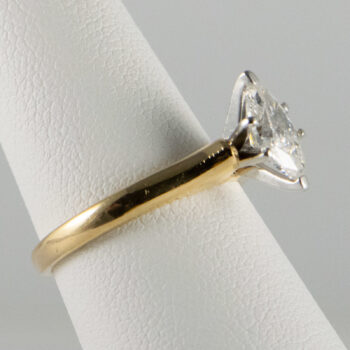 14 K Yellow Gold and Platinum Marquise Diamond 50 CT Solitary 7