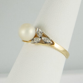 14 K Yellow Ring with Pearl 5