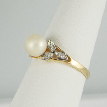 14 K Yellow Ring with Pearl 6