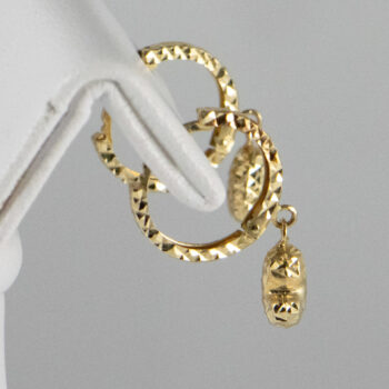 14 K Yellow gold Huggies with Hanging Hearts 11 2022 11 18 172441 jxaz