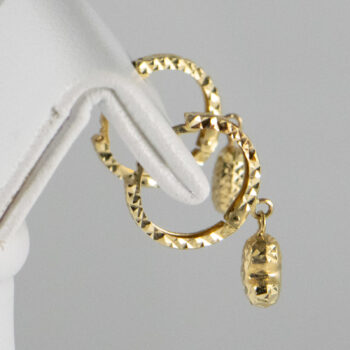 14 K Yellow gold Huggies with Hanging Hearts 12 2022 11 18 172445 ufix