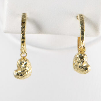 14 K Yellow gold Huggies with Hanging Hearts 4 2022 11 18 172454 cydh