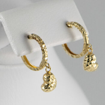 14 K Yellow gold Huggies with Hanging Hearts 7 2022 11 18 172449 arit